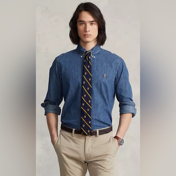 NWT Polo Ralph Lauren Men’s Classic Fit Denim Button Down Long Sleeve Shirt. 2XL - Picture 3 of 12